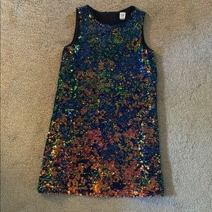 GAP Kids Sequin Dress in Navy and Iridescent Tones